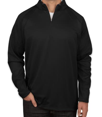 Sport-Tek Quarter Zip Performance Sweatshirt - Black / Silver