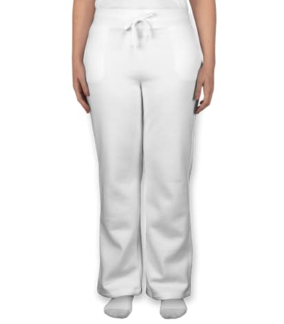 Gildan Ladies Open Bottom Sweatpants - White