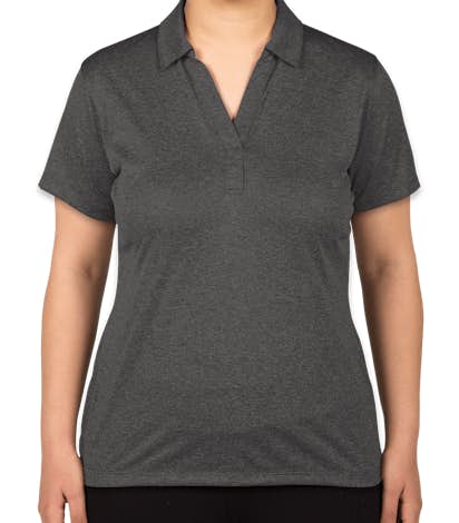 Sport-Tek Ladies Heather Performance Polo - Screen Printed - Graphite Heather