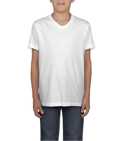 Canvas Youth Jersey V-Neck T-shirt - White