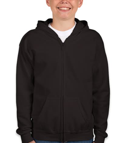 Gildan Youth Midweight Zip Hoodie - Black