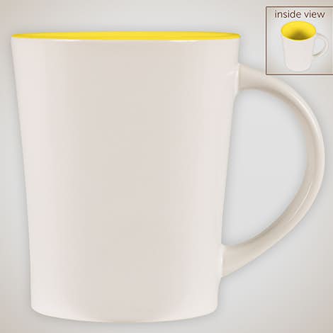 14 oz. Ceramic Two-Tone Citrus Mug - White / Yellow