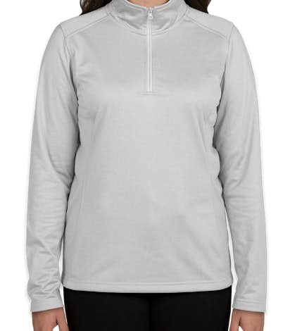 The North Face Ladies Tech Quarter Zip Fleece Pullover - Light Grey Heather