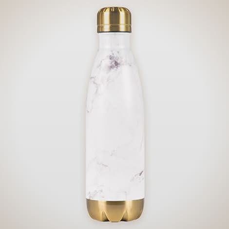17 oz. Marble Copper Vacuum Insulated Bottle - White Marble