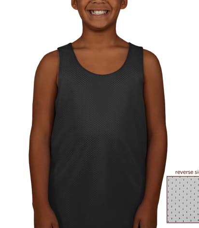 Sport-Tek Youth Mesh Reversible Tank - Black / White
