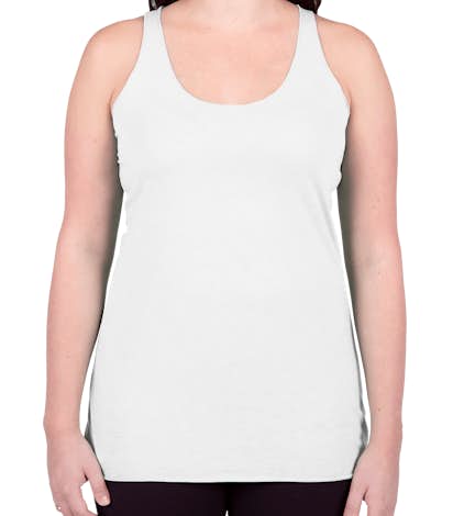 Bella Ladies Tri-Blend Racerback Tank - Solid White Tri-Blend