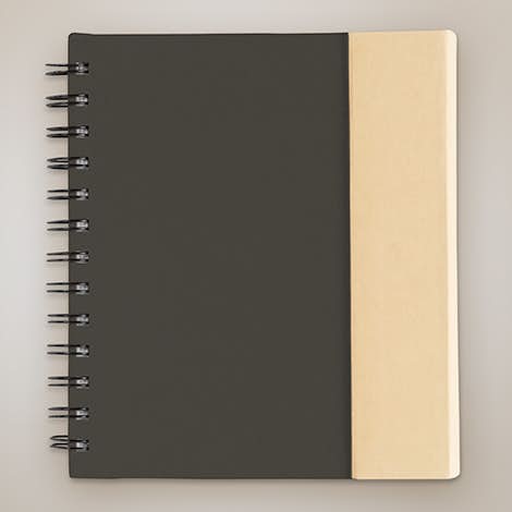 Organized Lock-it Spiral Notebook w/ Pen - Black