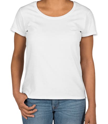 Gildan Ladies Softstyle Scoop Neck T-shirt - White