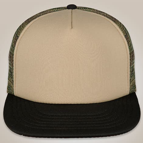 camo district hat snapback bill flat customink hats trucker