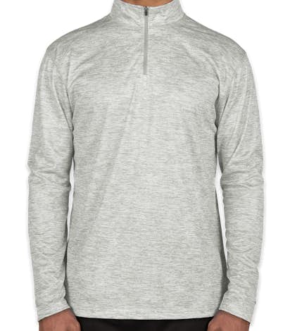 Badger Heather Quarter Zip Performance Shirt - Silver