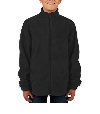 Harriton Youth Full Zip Fleece Jacket - Black
