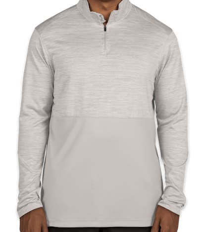 Augusta Tonal Heather Quarter Zip Performance Shirt - Silver