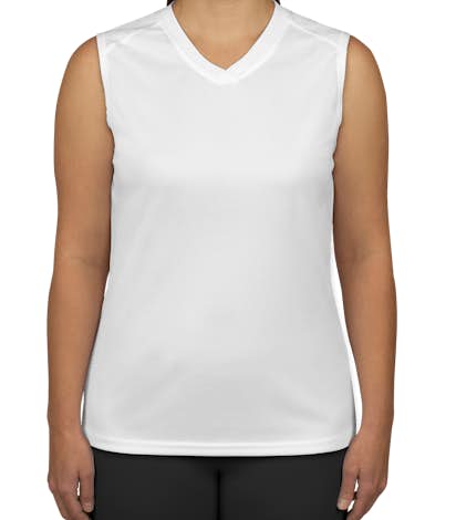 Badger B-Dry Ladies Sleeveless Performance Shirt - White