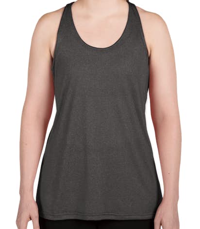 Badger Ladies Heather Performance Racerback Tank - Carbon