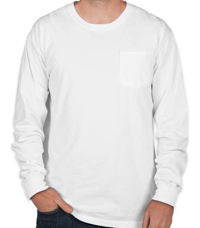Comfort Colors Long Sleeve Pocket T-Shirt - White