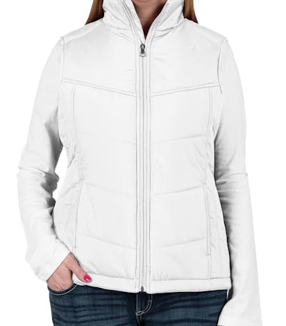 Port Authority Ladies Puffy Vest - White / Dark Slate