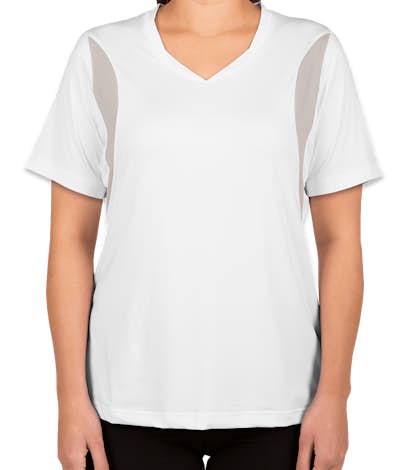 Team 365 Ladies Colorblock Performance Jersey - White / Sport Silver