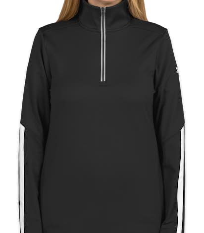 Under Armour Ladies Qualifier Performance Quarter Zip - Black / White