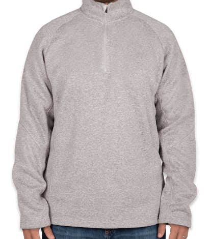 Devon & Jones Quarter Zip Sweater Fleece Pullover - Grey Heather