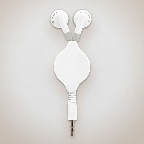 Retractable Earbuds - White
