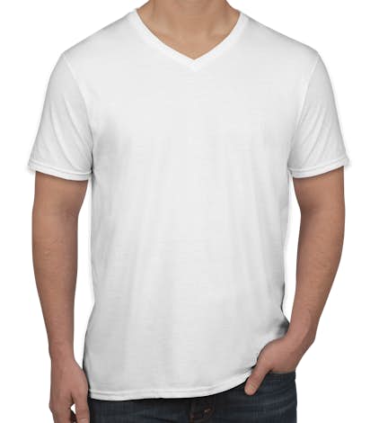 Gildan Softstyle Jersey V-Neck T-shirt - White