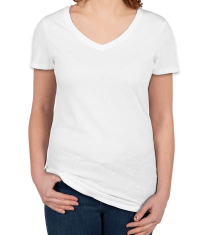 Threadfast Juniors Lightweight V-Neck Pigment Dyed T-shirt - White