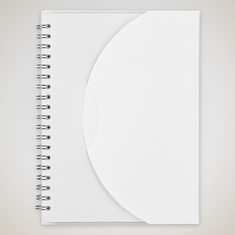 Frosted Color Block Spiral Notebook - White