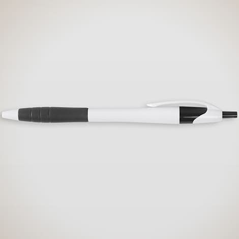 Javelin Rubber Grip Pen (black ink) - White / Black