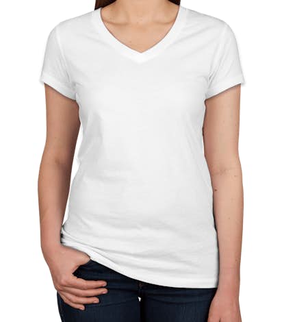 Canada - Bella Juniors Jersey V-neck T-shirt - White