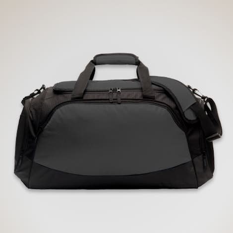 Medium Active Duffel Bag - Screen Printed - Dark Charcoal / Black