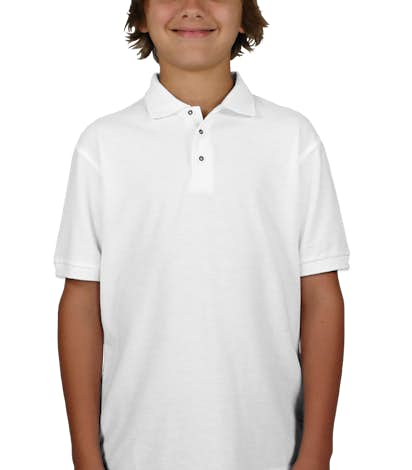 Port Authority Youth Silk Touch Polo - White