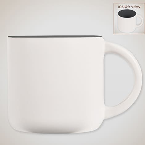 14 oz. Ceramic Two-Tone White Minolo Mug - White / Storm Grey