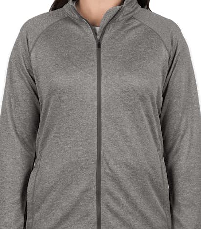 Devon & Jones Ladies Heather Performance Full Zip - Dark Grey Heather