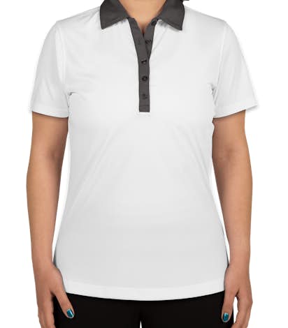 Clique by Cutter & Buck Ladies Colorblock Performance Polo - White / C Titan