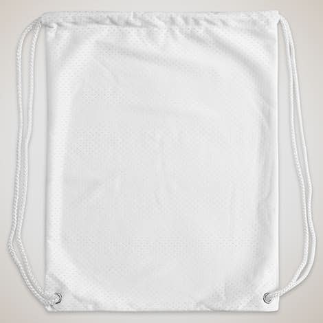 Jersey Mesh Drawstring Bag - White