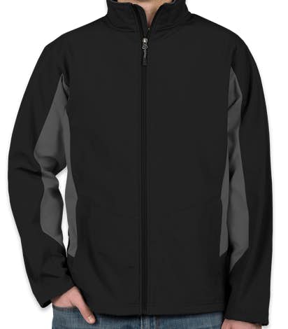 Port Authority Colorblock Soft Shell Jacket - Black / Battleship Grey