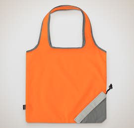 Contrast Foldaway Shopper Tote - Color: Tangerine Orange