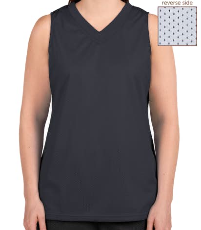 Teamwork Ladies Fadeaway Reversible Mesh Basketball Jersey - Navy / White