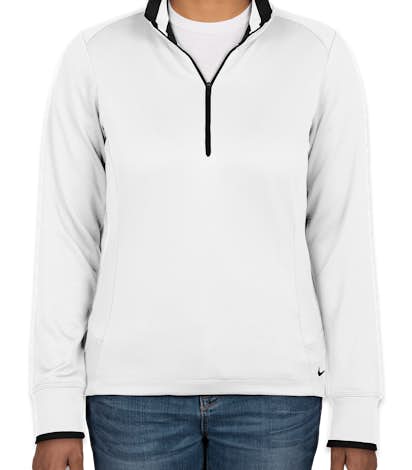 Nike Golf Ladies Dri-FIT Half Zip Performance Pullover - White / Black