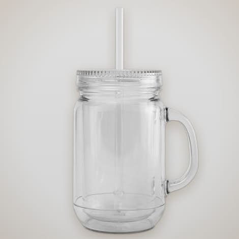 20 oz. Mason Jar-Style Acrylic Mug - Clear