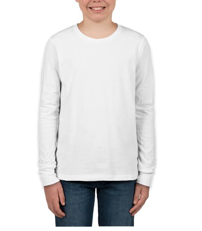 Canvas Youth Long Sleeve Jersey T-shirt - White