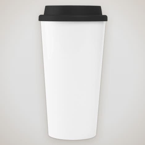 16 oz. Plastic Java Travel Mug - White