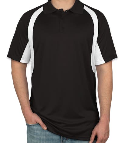 Badger B-Dry Contrast Performance Polo - Black / White