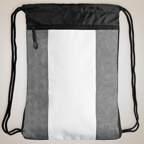 Team 365 Contrast Mesh Drawstring Bag - White