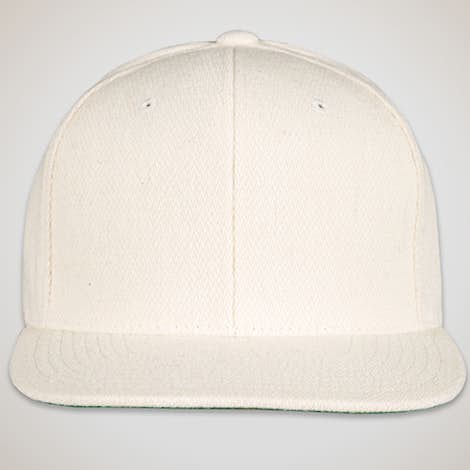 Yupoong Wool Flat Bill Snapback Hat - Natural