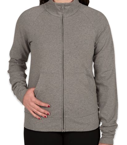 Bella Ladies Stretch Full Zip Jacket - Deep Heather