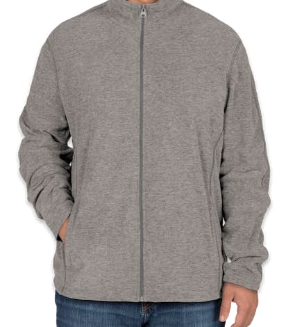 Port Authority Heather Microfleece Full Zip Jacket - Pearl Grey Heather