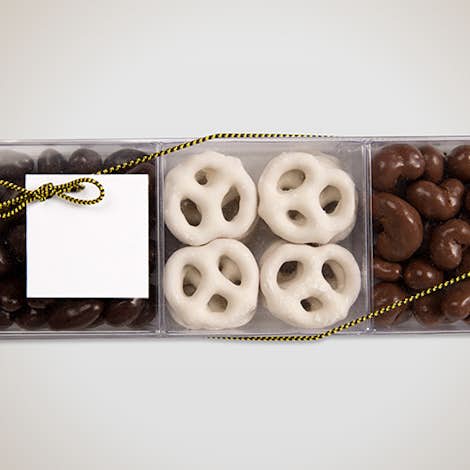 Assorted Chocolate Confections in Acetate Squares - Clear