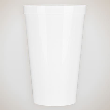 22 oz. Plastic Stadium Cup - White