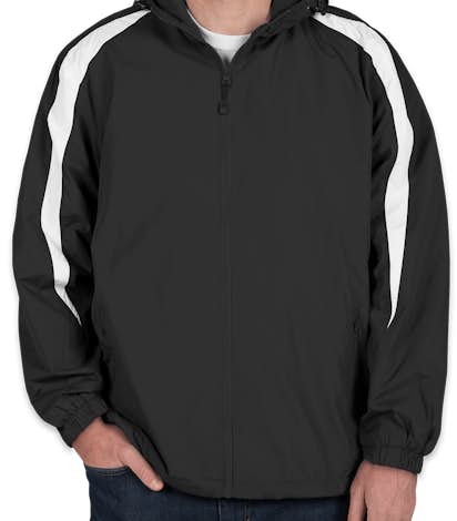 Sport-Tek Fleece Lined Colorblock Hooded Jacket - Black / White